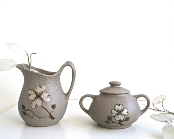 Pigeon Set Sugar Creamer Vintage Studio Stoneware