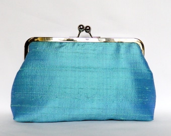 Blue Clutch, Blue Silk Clutch, Clutch Purse, Blue Wedding Clutch, Bridesmaids set, Bridesmaids Clutch, Blue Evening Clutch, Something Blue
