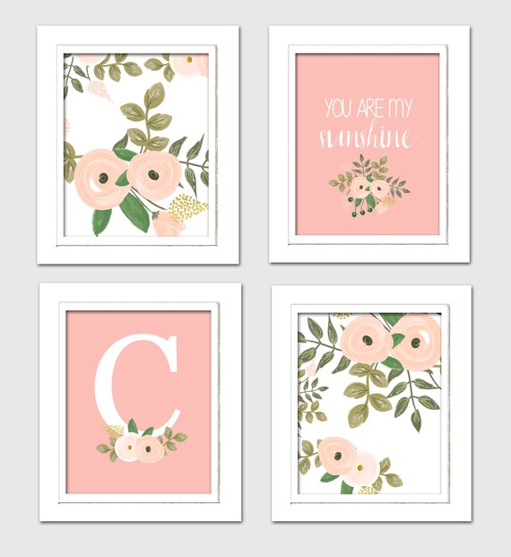 Floral nursery art flower nursery prints floral nursery