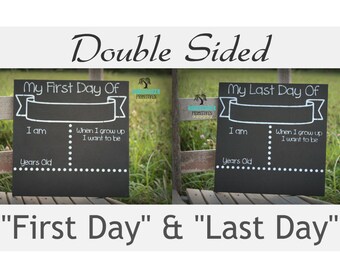 First Day of School, Double Sided, School Chalkboard, 12x12