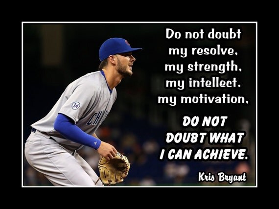 Items similar to Kris Bryant, Baseball Motivation Poster, Son ...