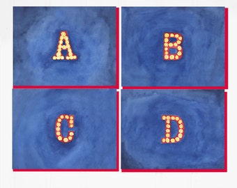 Marquee Letter Monogram Notecards - Set of 8