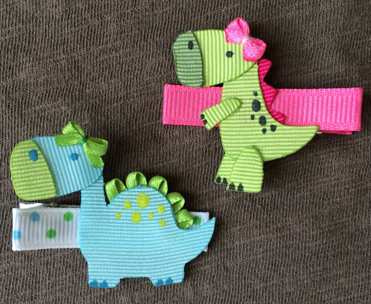 dinosaur hair clips