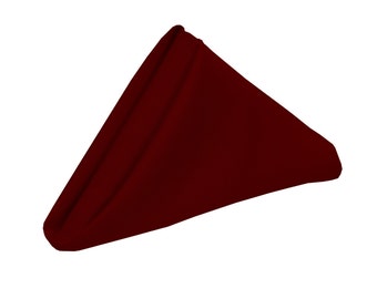 YCC Linen - Burgundy Napkin for Weddings Pack of 10 | Wholesale Polyester Napkins, 20 x 20 inch Napkins