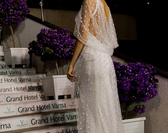 Modern Edwardian wedding dress, Column wedding dress, Bridal dress, Satin Wedding dress, Deco Wedding dress, Retro Wedding dress
