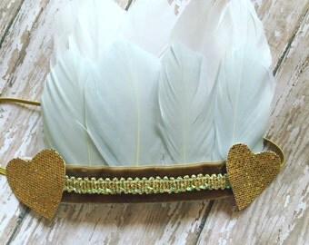 The Dakota feather crown headband