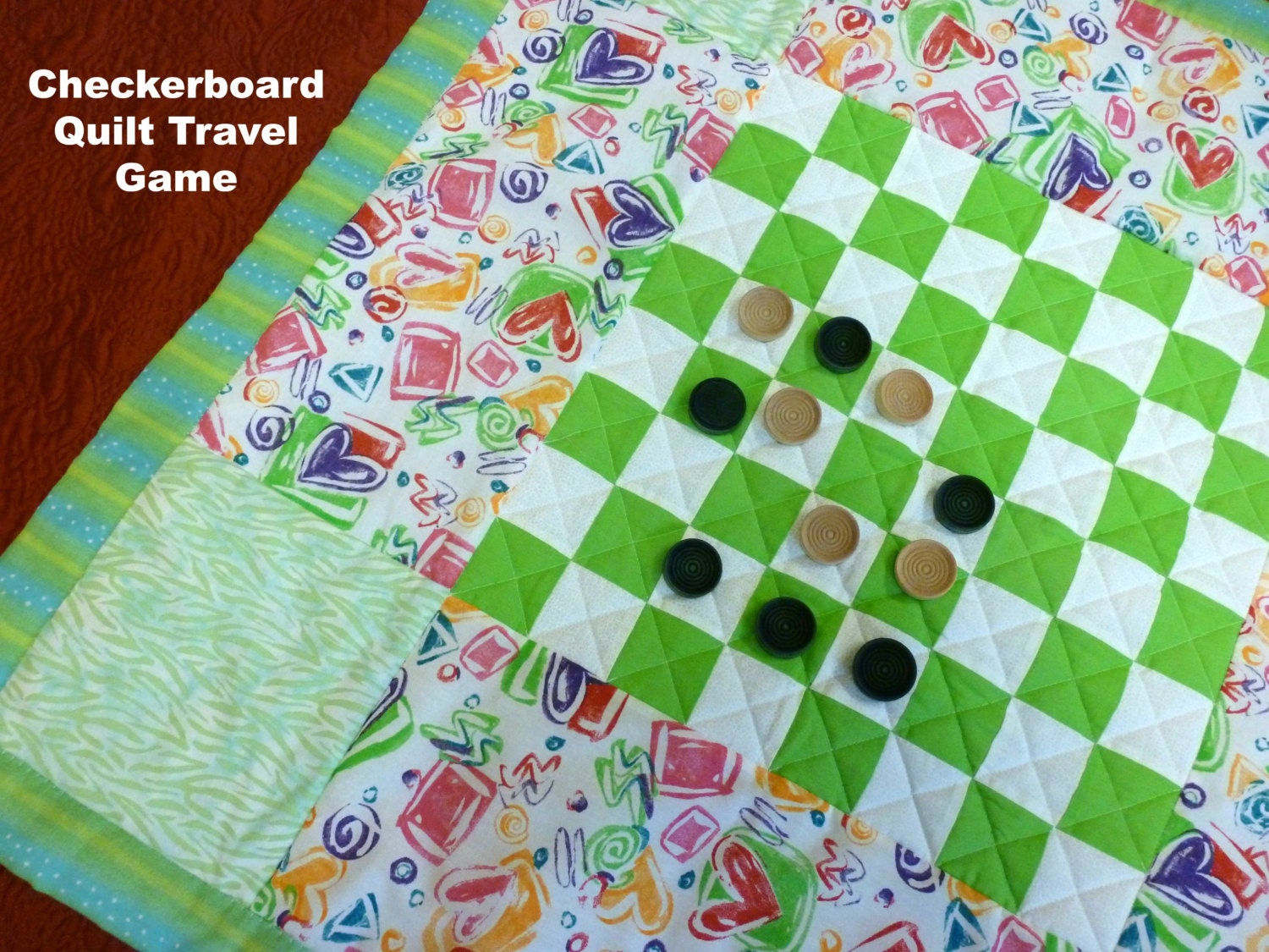Checkerboard Quilt/Travel Game/Checkerboard Game Quilt/Toddler