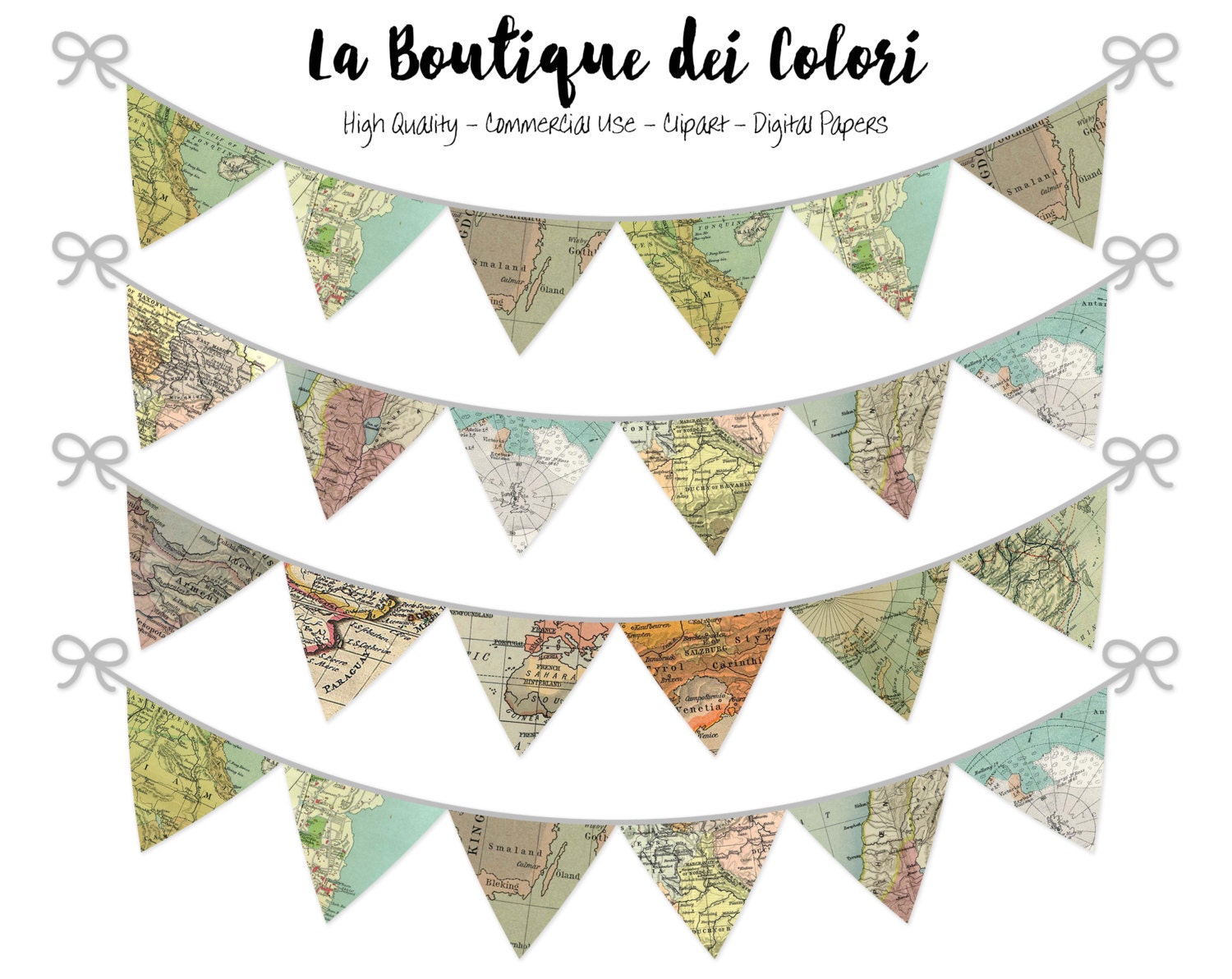 World Maps  Bunting Banners  Party Flags clipart garland