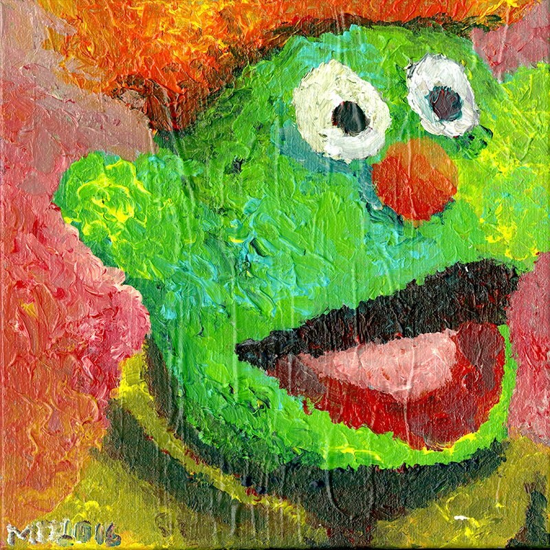 Sesame Street-inspired Farley Acrylic Painting
