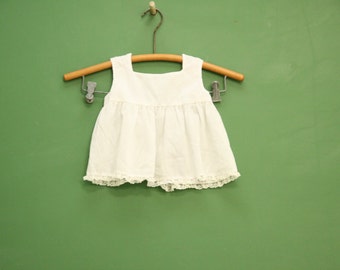 Vintage Baby Girl Diaper Shirt CLEARANCE // Retro Cute Kids Infant Top New Born 9 months