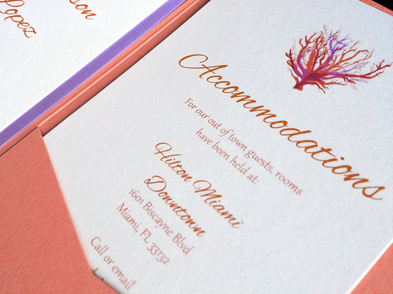 Coral Wedding Invitation Kits 4