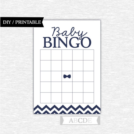 shower baby cards gift bingo blank Gift (PDMSI102 Bingo Boy Blank Cards DIY shower Printable Baby Game,