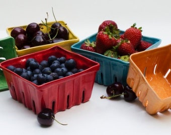 Ceramic Berry Baskets, Berry Boxes, Berry Bowls, Colorful Ceramics, Bright Colors