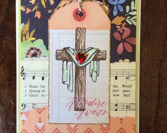Christian Easter Card Handmade * Religious Easter Card * Easter Cross * he is risen * he has risen * Adventure Awaits Card * CardsinStock