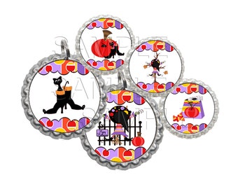 Witchief Halloween Bottle Cap Images, Clip Art,1 Inch Circles, Cupcake Toppers, Stickers,Buttons, Digital Download, DIY Printable