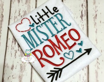 Little Mister Romeo Shirt or Bodysuit, Boy Valentine Shirt, Heart Breaker Shirt, Little Mister, Mister Romeo Valentine Shirt