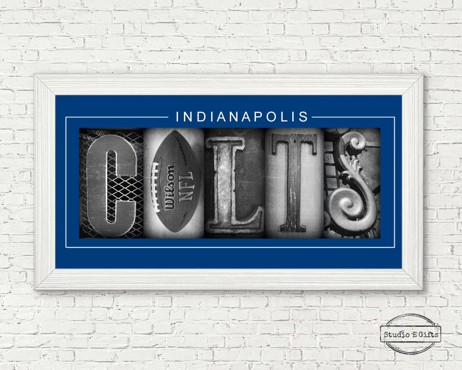 Colts football Sign Indianapolis Colts Letter Art by StudioEGifts