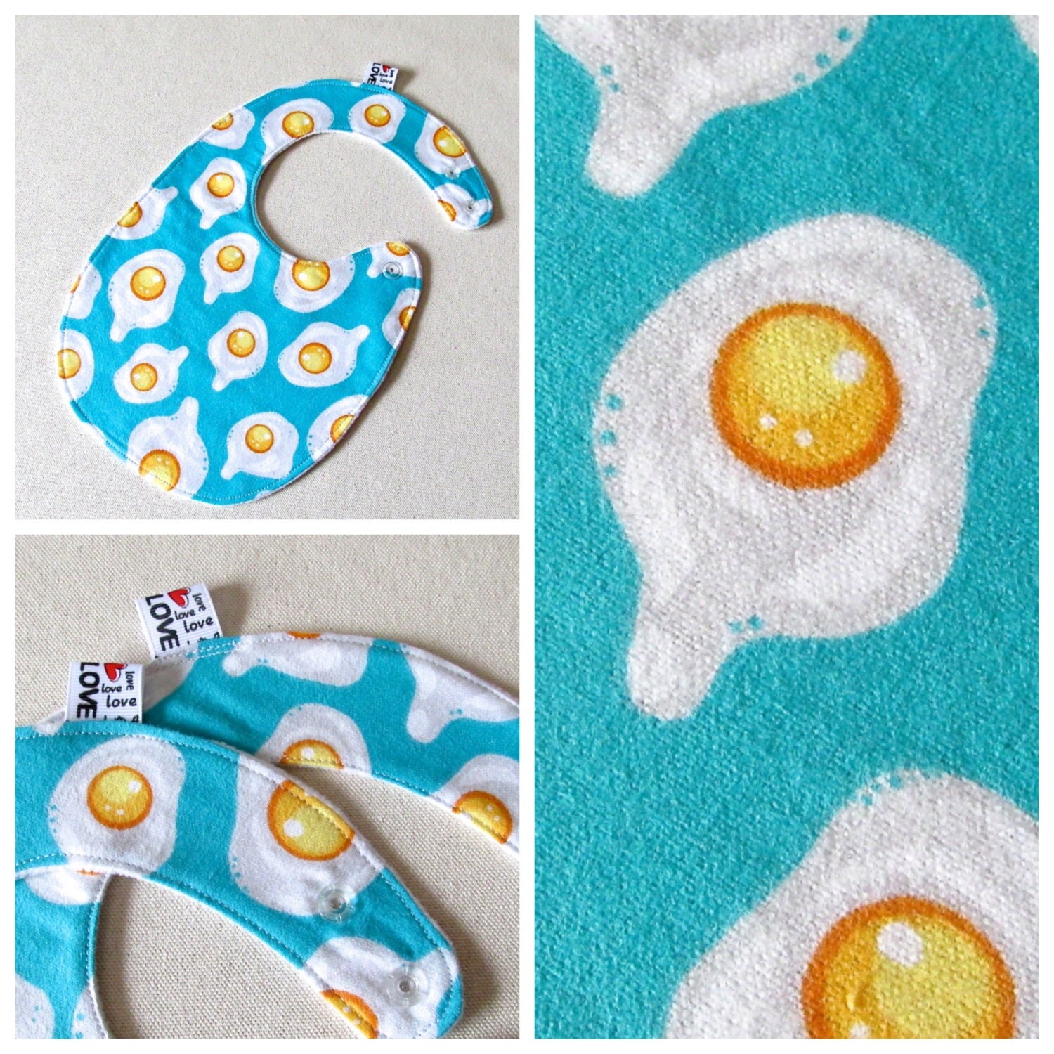 Sunny Side up BABY Bib Gender Neutral Bib Blue Baby Shower