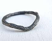 womens wedding band, silver stacking ring twig, branch ring silver, rustic wedding band slim, rustic silver shadow band diamond ring