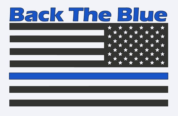 Back the Blue Decal Thin Blue Line Advancing by TwoLilWildflowers