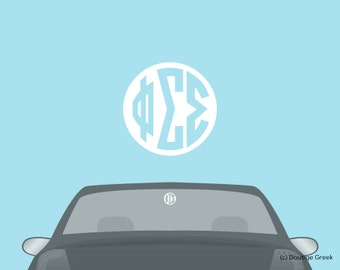 PhiSigma Phi Sigma Sigma Monogram Car Laptop Dorm Window Vinyl Sorority Decal Sticker