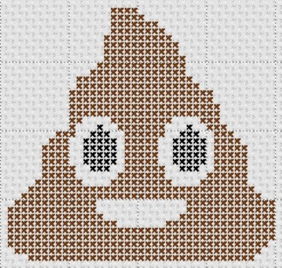 Poop Emoji Counted Cross Stitch Pattern Mini Design