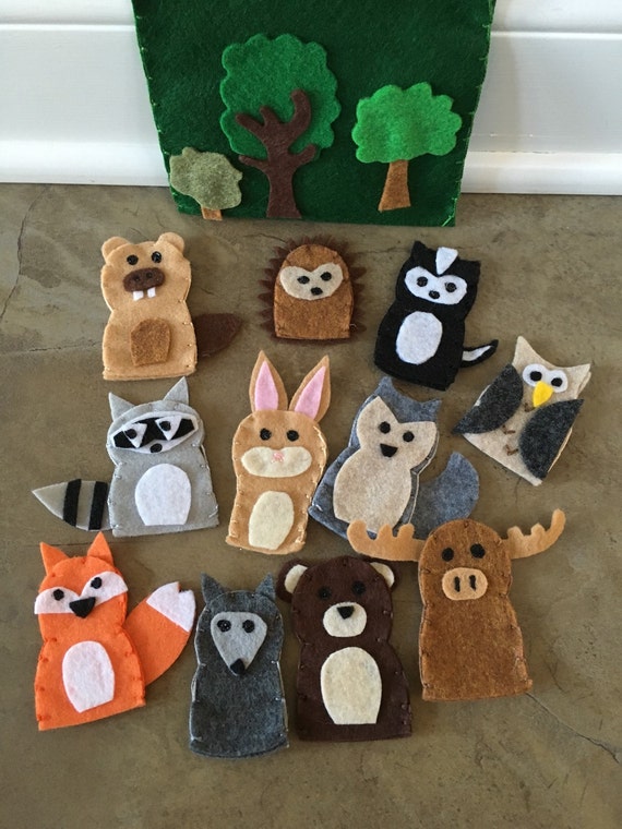 Felt Finger Puppet Woodland and Forest Animals