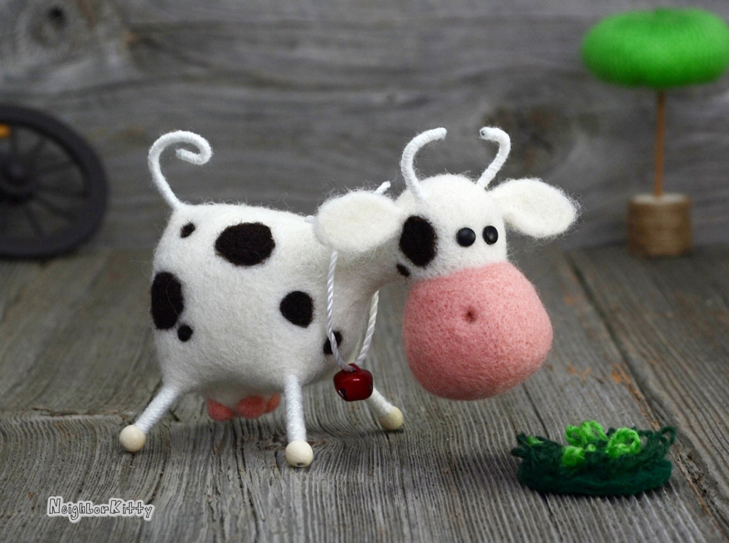 Needle felted Cow MADE TO ORDER Needle felted animal Soft