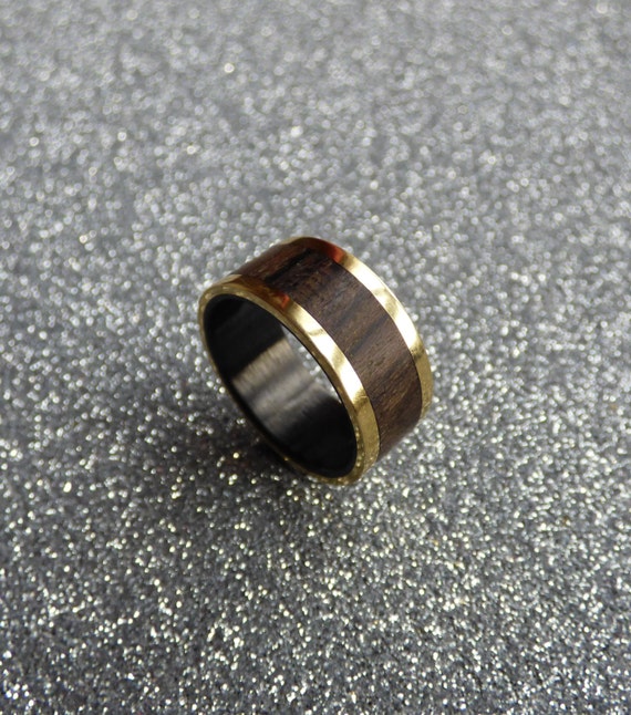 Bronze wood and carbon fiber ring by CARBONDETAILS on Etsy