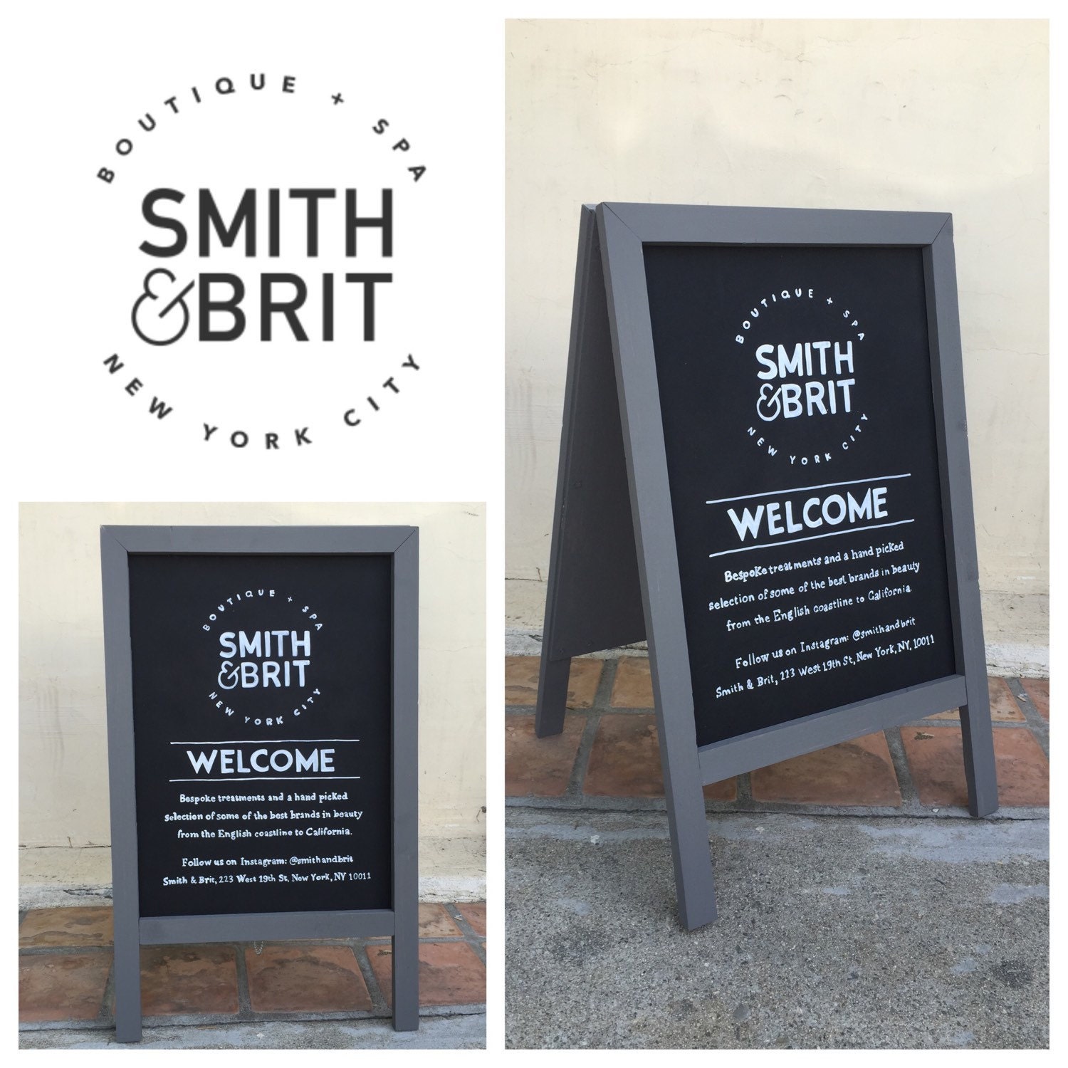 Business sign double sided chalkboard by FromKellyWithLove on Etsy