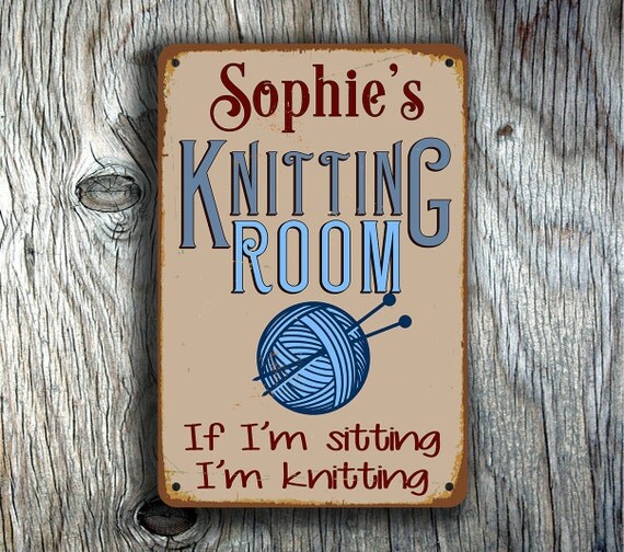 CUSTOM KNITTING ROOM Sign Personalized by ClassicMetalSigns