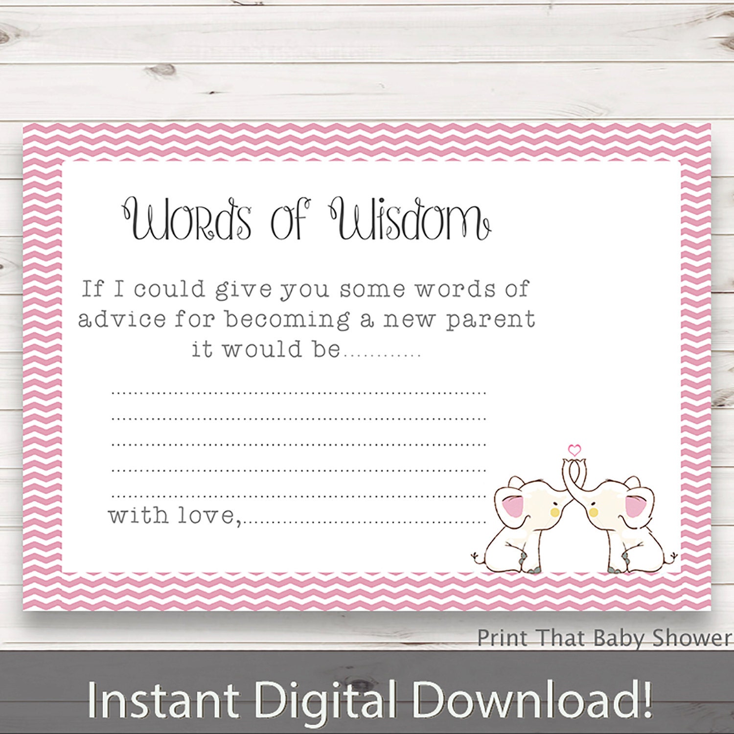 Baby Shower Games Baby Words Of Wisdom Baby Advice Cards