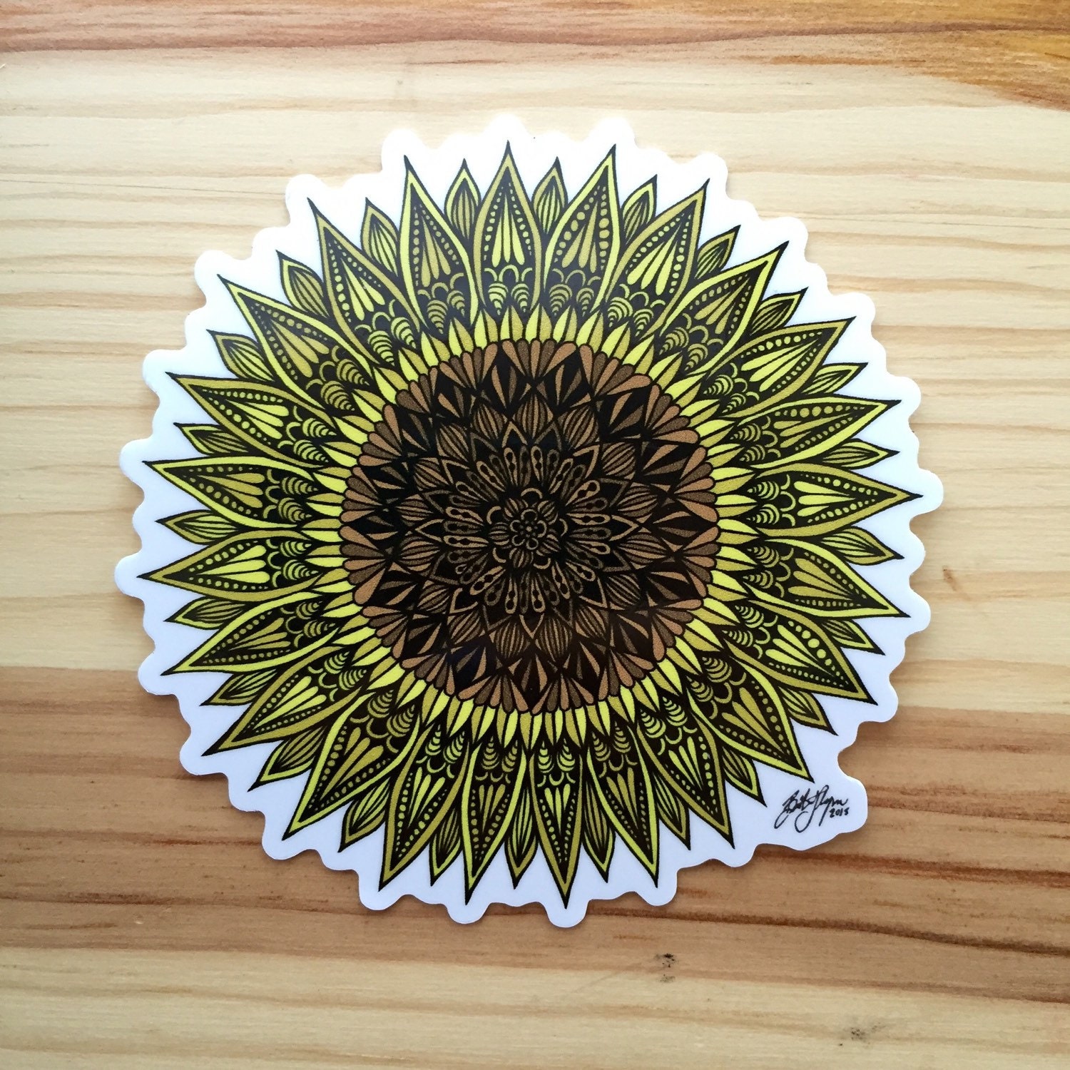 Zentangle Sunflower Sticker