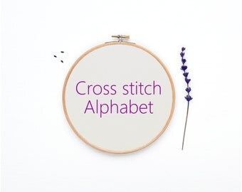 Cross stitch alphabet pattern, 42 sts tall, needlework, perler bead, embroidery, bead weaving, loom weaving, Pdf - PATTERN ONLY (Rf:Alph16)