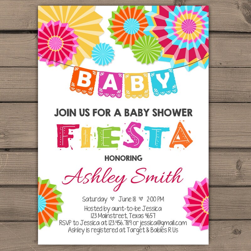 Fiesta Baby shower invitation Mexican baby shower invitation