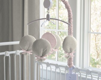 Carousel Designs Light Pink Linen Musical Mobile