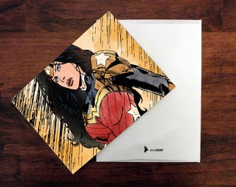 Wonder Woman Card Wonder Woman Invitation Thank You Card Birthday Card Anniversary Card Wonder Woman Birthday Card Superhero Card