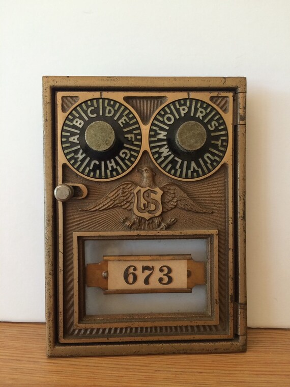 Antique Brass Post Office Box Door US Post Office American