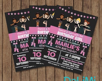 5 x 7 inch Ballerina Party Invitation - Ballerina Invitation - Personalised Birthday Invite - Dance Party - Ballerina Printable Invitation!
