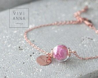 Bracciale Hazel a Catena con Ciondoli Personalizzati e Diamanti in Argento Placcato Oro Rosa