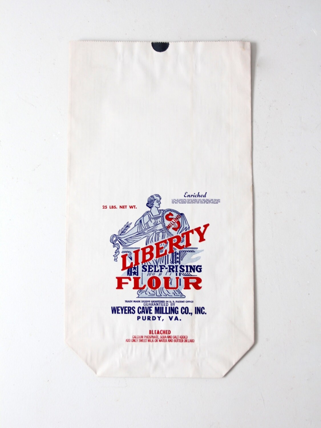 Download vintage Liberty Flour paper mill bag 25 lb bag American flour