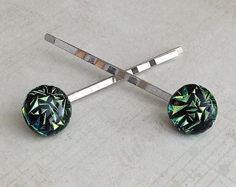 Green Hair Pins, Green Hair Pin, Green Hair Clips, Green Hair Clip, Green Bobby Pins, Green Hair Barrettes