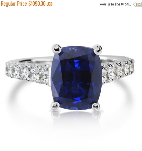 35%OFF Sapphire & Genuine Diamonds by PristineCustomRings on Etsy