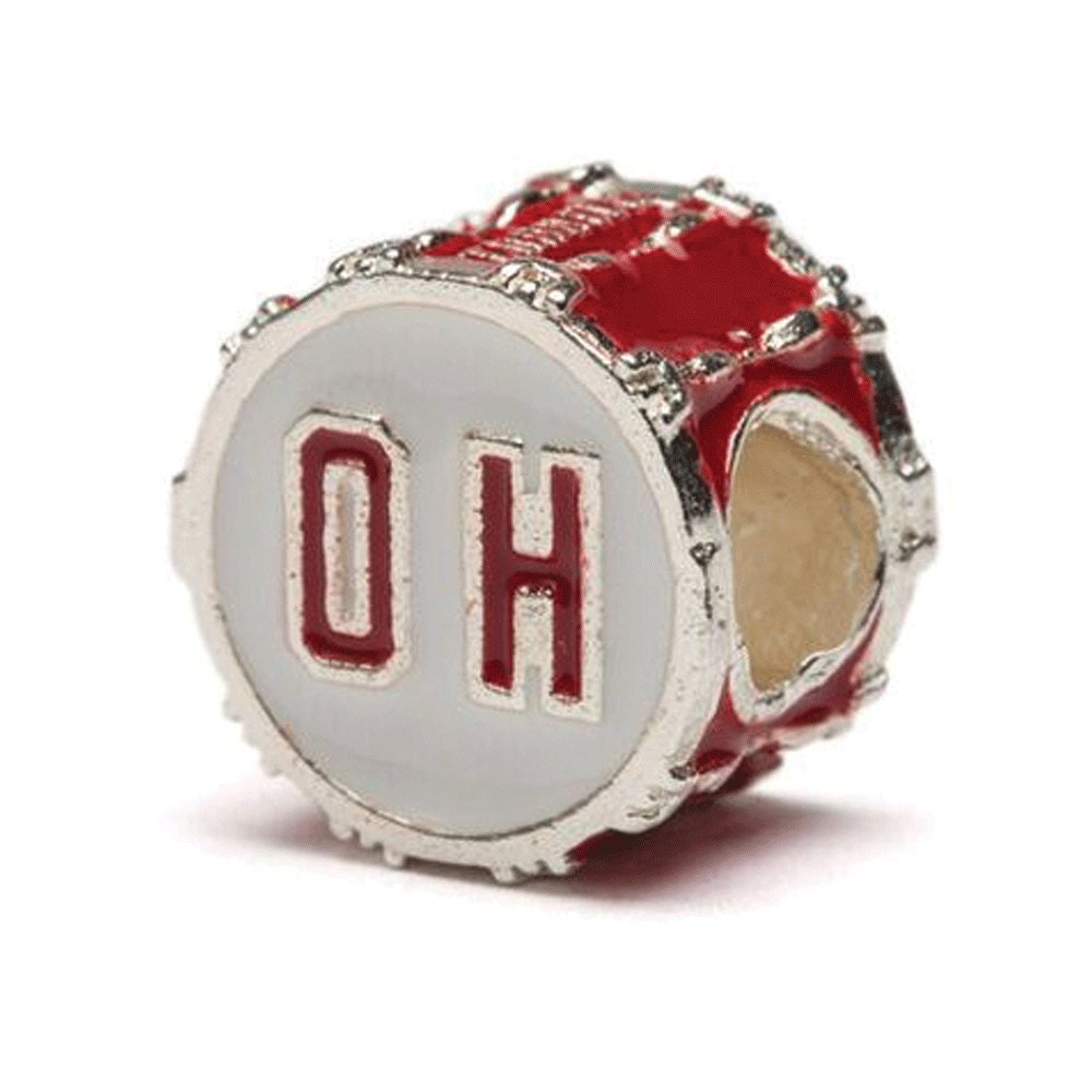 Red Ohio State OH Bead Charm Fits Pandora