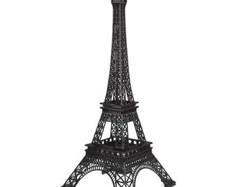 Tall Metal Eiffel Tower Paris France Stand, 20-inch, Black