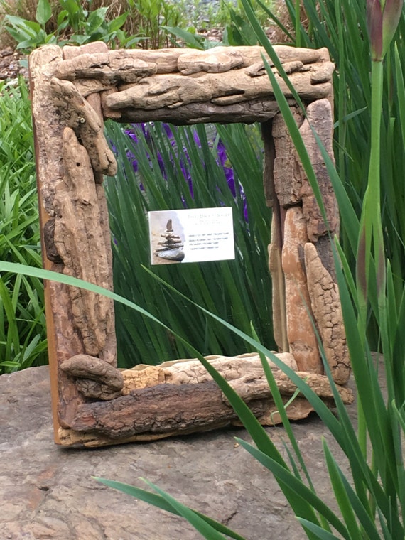 Driftwood mirror or picture frame 8x10 is interchangeable.