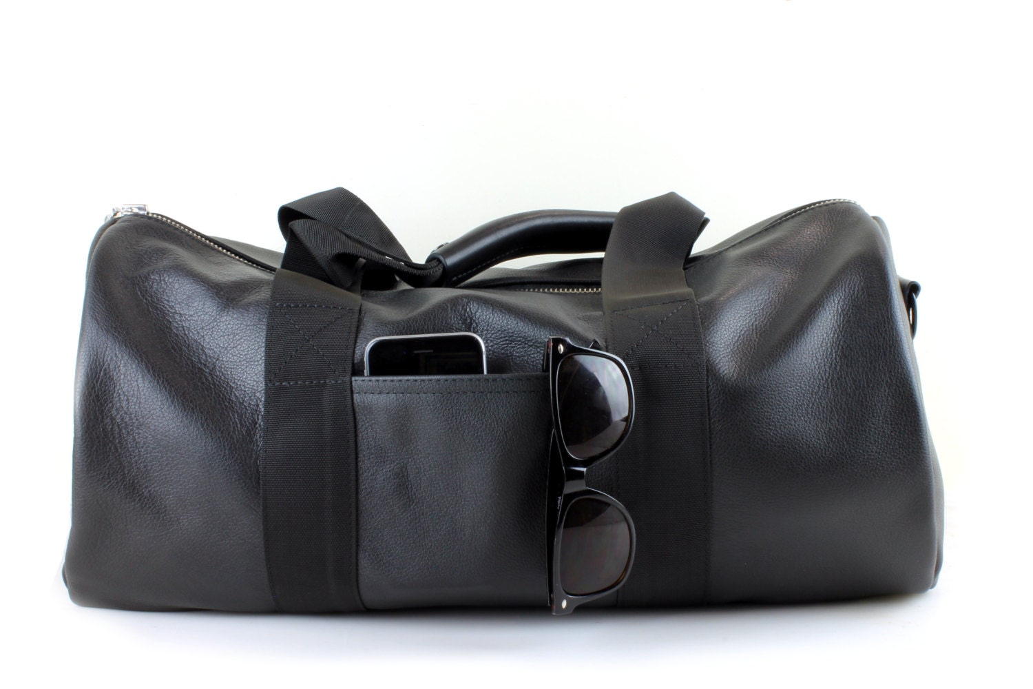 gym bag leather black