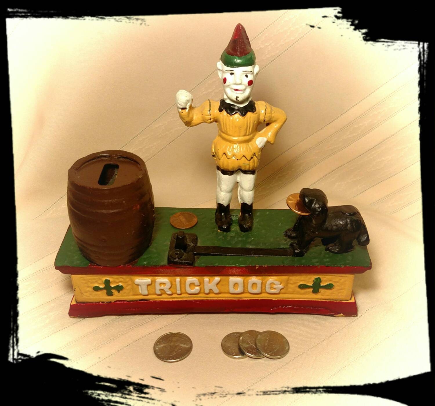 Collectible Cast Iron Mechanical Trick Dog Bank/ Collectible
