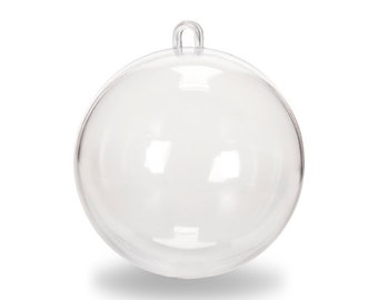 4 Piece - 100mm (4") Clear Round Plastic Bath Bomb Mold/Ornament 4 Mold Sets per Package