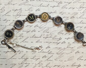 Vintage Typewriter Key Bracelet